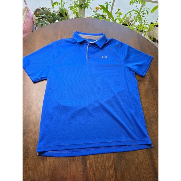 Under Armour Other - Under Armour Golf Shirt Mens XL Blue Polyester Loose Polo Relaxed Fit Heat Gear